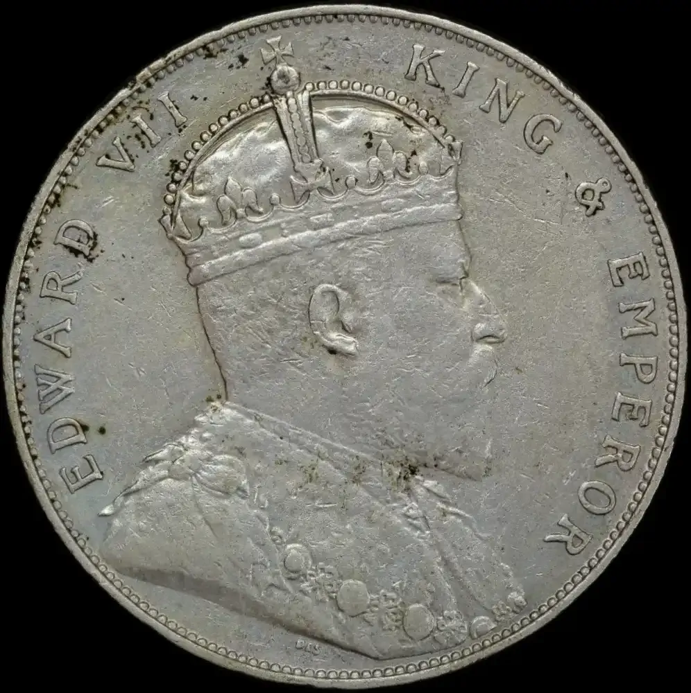 Straits Settlements 1908 Silver Dollar KM#25 good VF product image