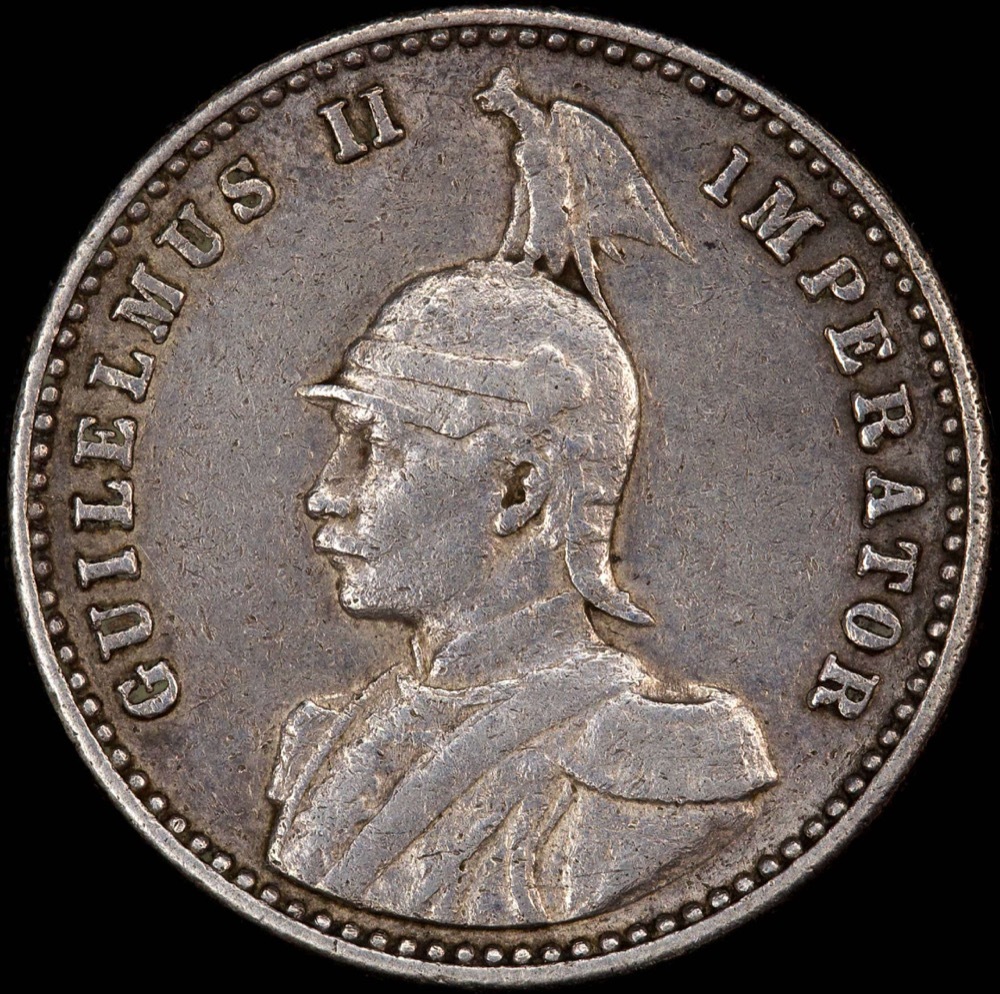 German East Africa 1910-J Silver 1/4 Rupie KM#8 good VF product image