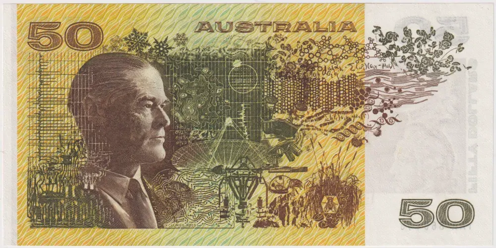 1974 R505F $50 Note YAA First Prefix Phillips/Wheeler about Uncirculated product image