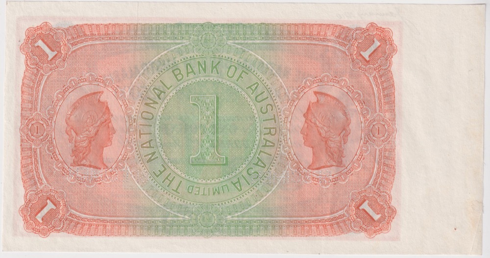 National Bank of Australasia (Melbourne) 1910 One Pound Unissued Specimen Note MVR# 4m GEF
