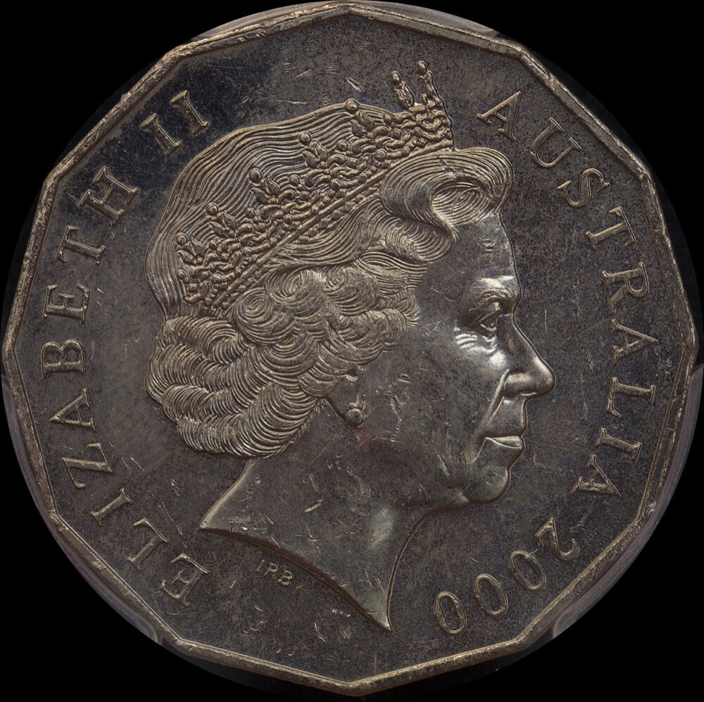 2000 50 Cent Millennium Incuse Flag PCGS MS 63