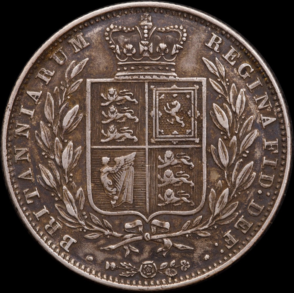 1846 Silver Half Crown Victoria S#3885 good VF product image