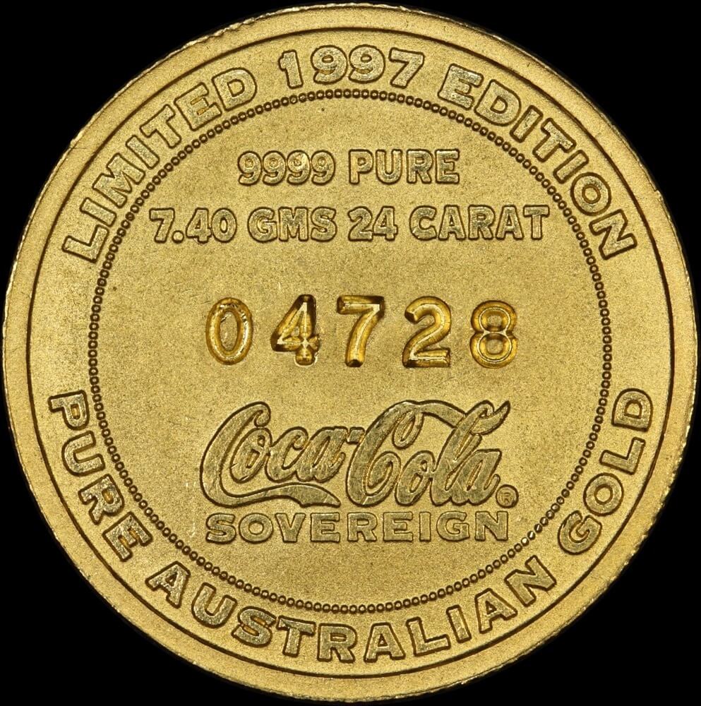 Coca-Cola Gold Sovereign Token 1997 Uncirculated