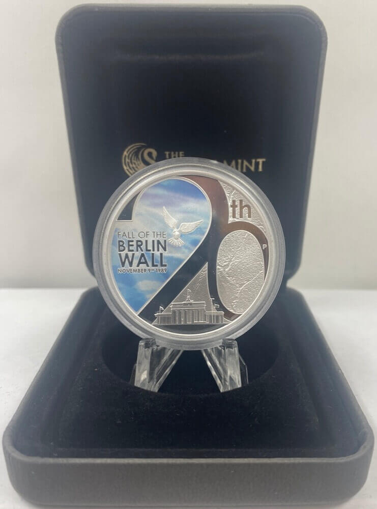 Tuvalu 2009 Silver 1 Dollar Proof Coin 20th Anniversary of The Fall of The Berlin Wall product image