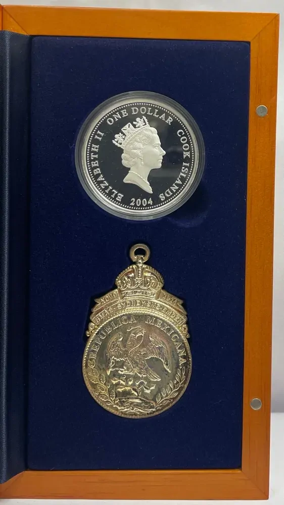 Cook Islands Silver 1oz Proof Coin and Medallion Set 2004 Sydney and Emden Battle