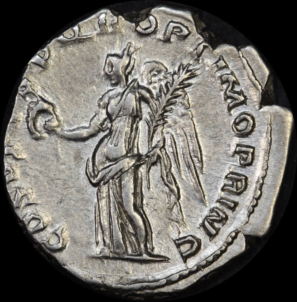 Ancient Rome (Imperial) 98 AD Trajan Silver Denarius Victory Woytek 270b good VF product image