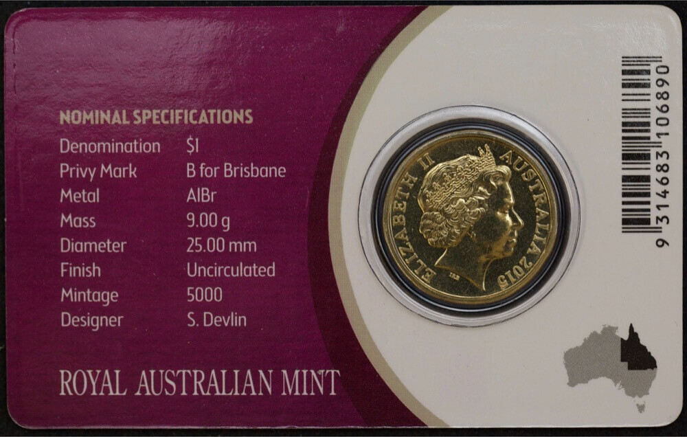 2015 1 Dollar Uncirculated Coin Brisbane Privy Mark product image