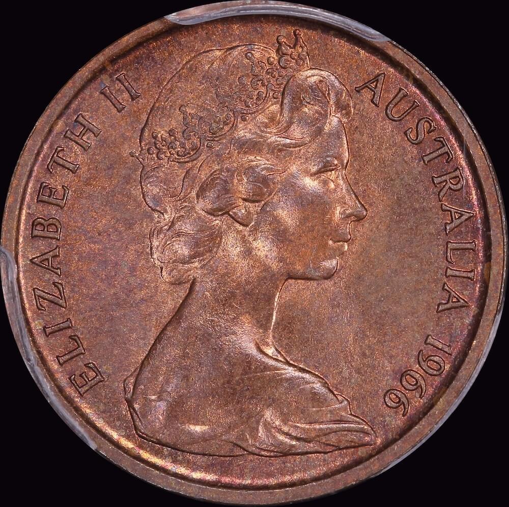 1966 Perth Mint One Cent Choice Unc (MS 63RB)