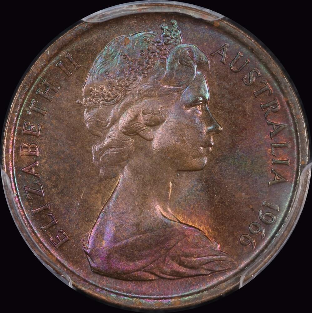 1966 Perth Mint One Cent Choice Unc (PCGS MS 64RB)