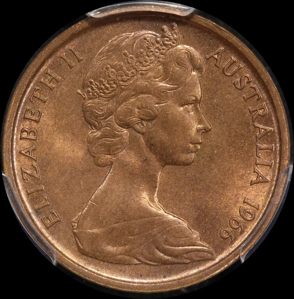 1966 Perth Mint One Cent Choice Unc (PCGS MS 64RB)