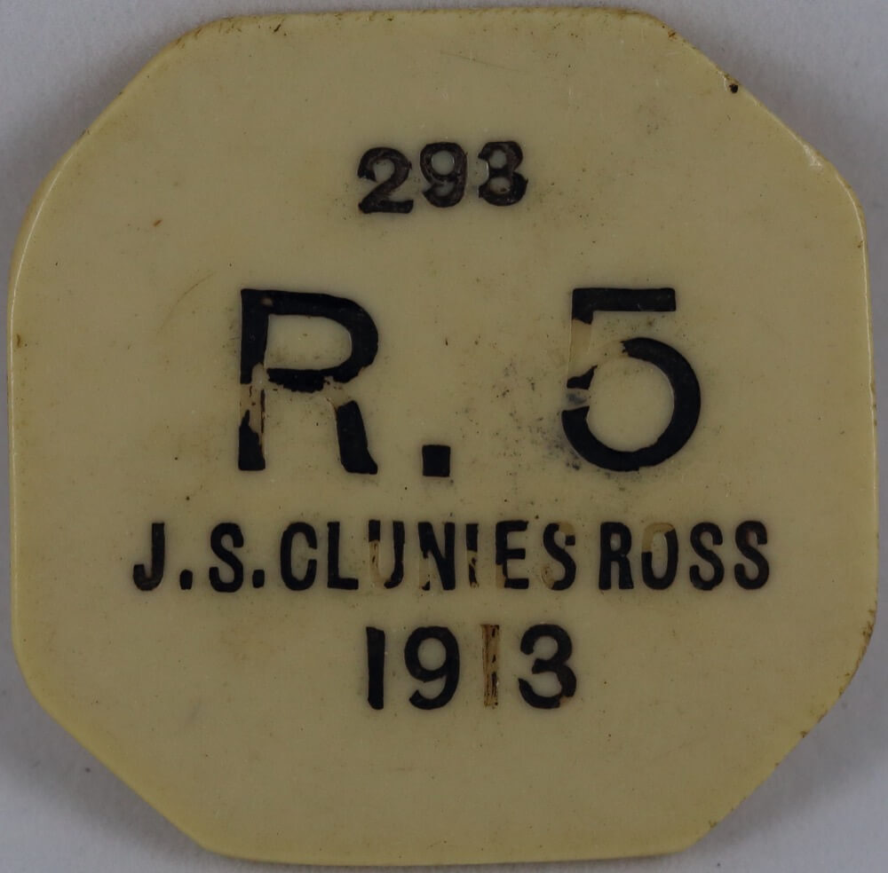 Keeling Cocos Islands 1913 Ivorine 5 Rupee KM#Tn7 good EF product image