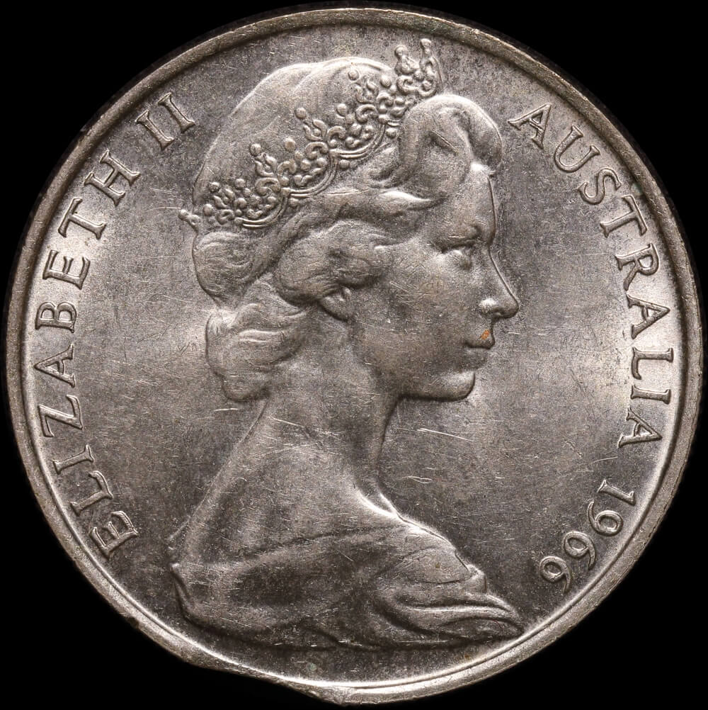 1966 Silver 50 Cent Clipped Planchet Error about Unc