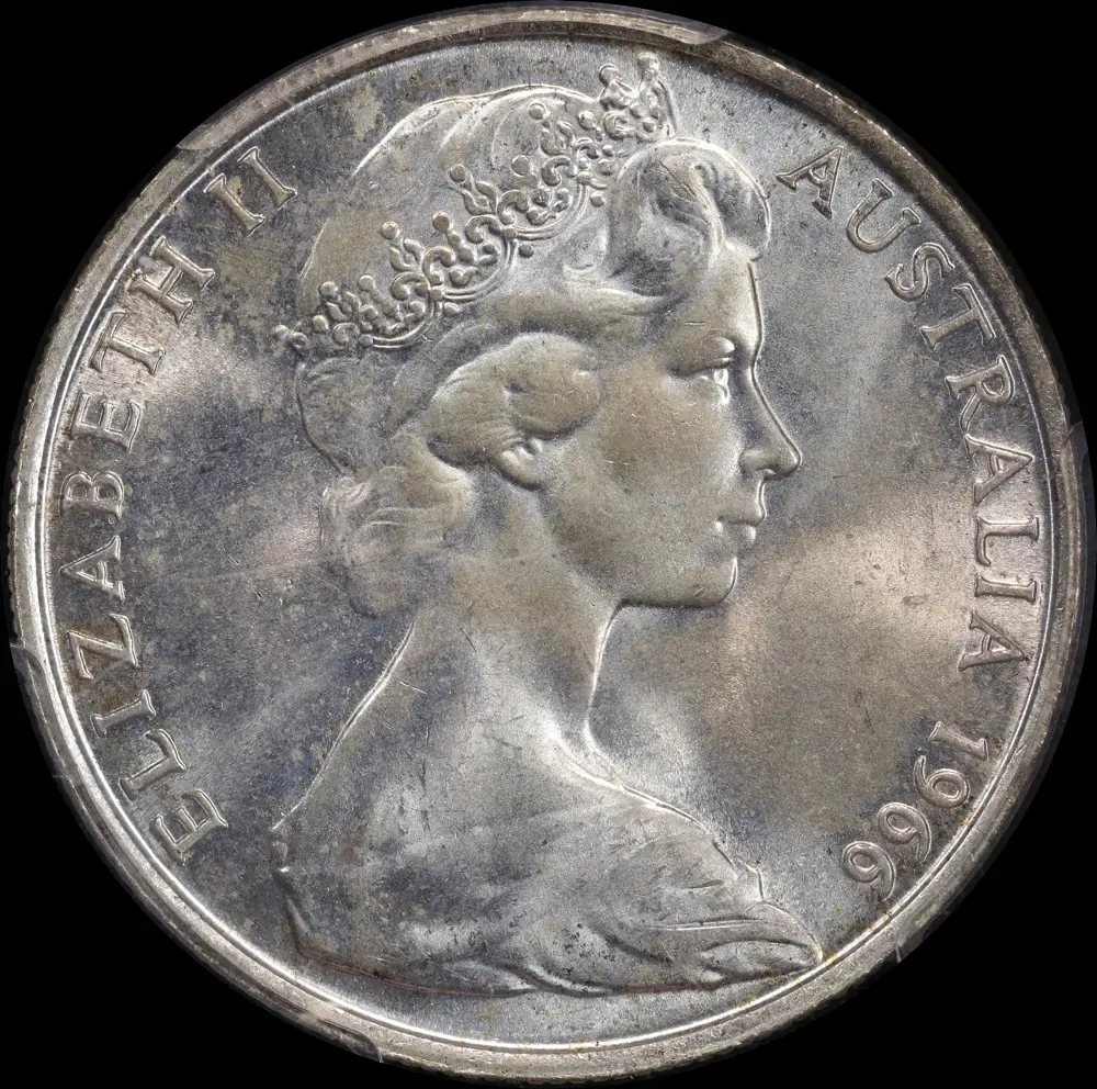 Australia 1966 Fifty Cent Silver Round Choice Unc (PCGS MS 64)