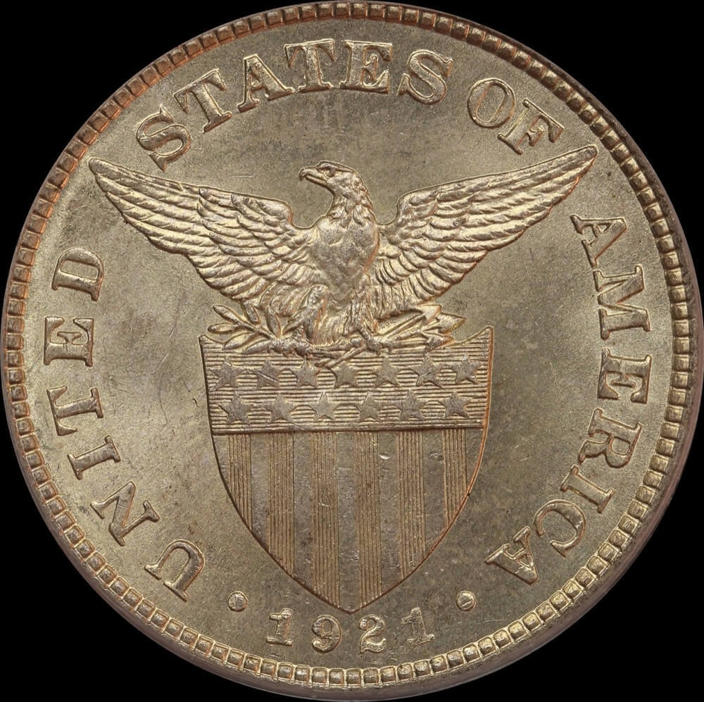 Philippines 1921 Silver 50 Centavos KM#171 PCGS MS63 product image