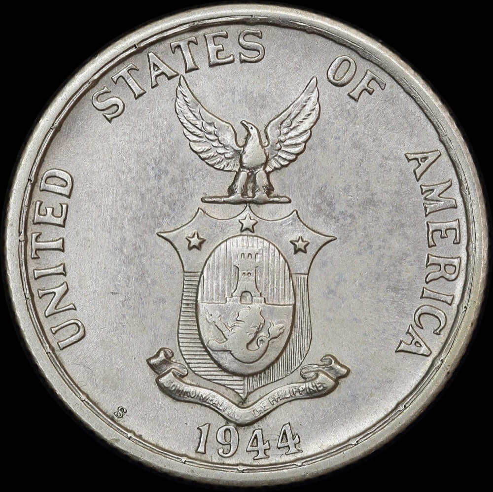 Philippines 1944-S Silver 50 Centavos KM#183 Uncirculated product image