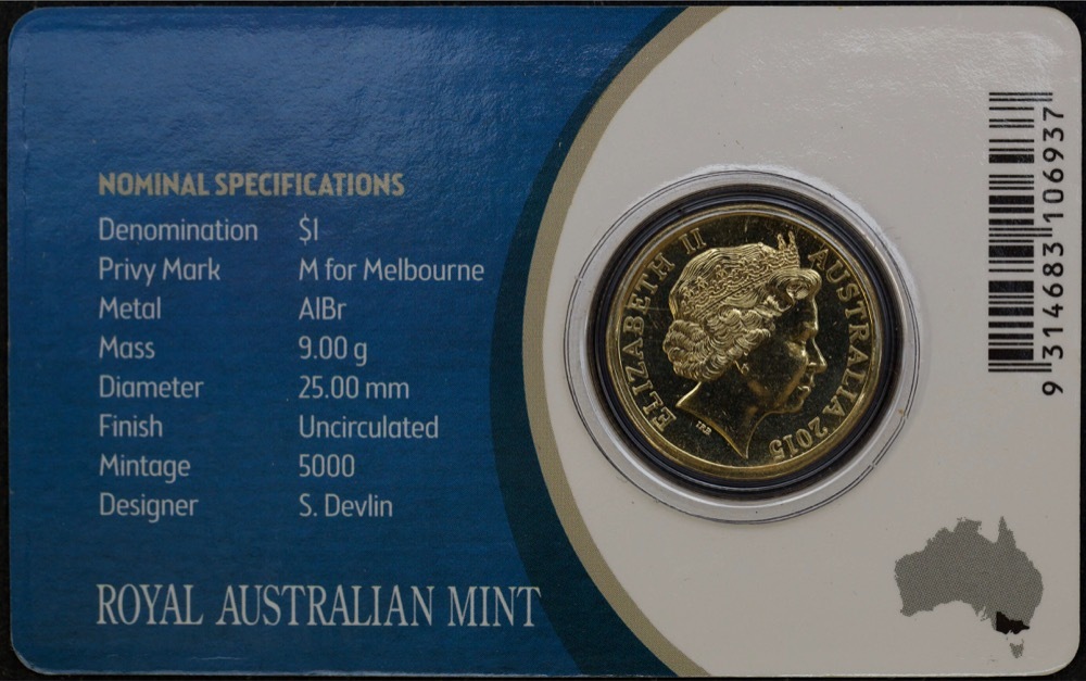 2015 1 Dollar Uncirculated Coin Melbourne Privy Mark product image