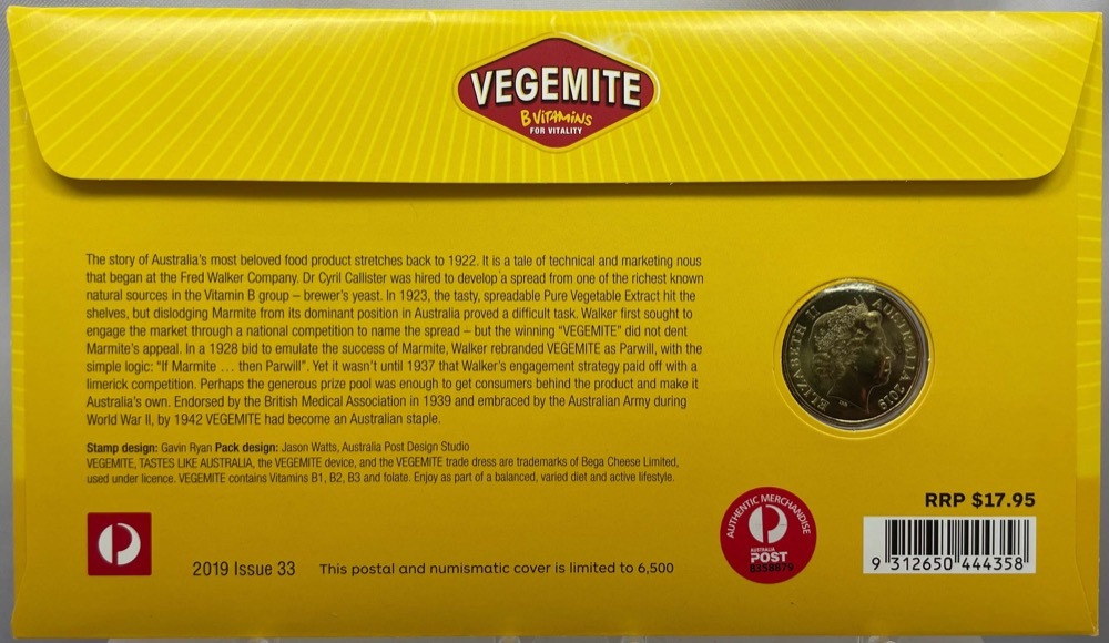 2019 1 Dollar PNC V is for Vegemite product image