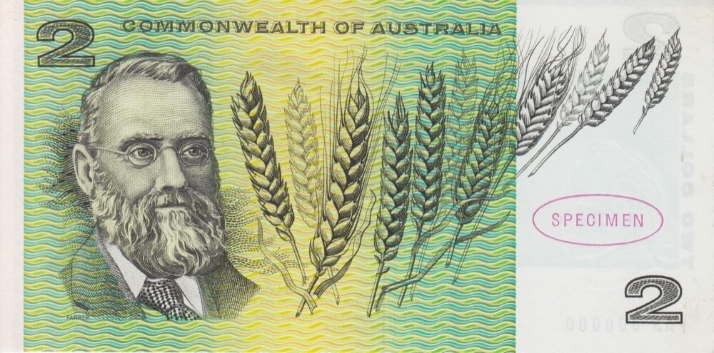 1966 $2 Specimen Note Type 1 Coombs/Wilson Uncirculated