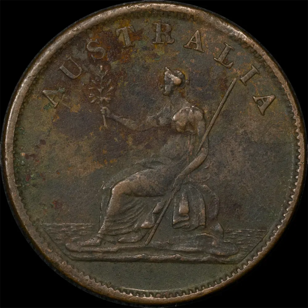 WJ Taylor Copper Halfpenny Token ca 1854 A# 573 about VF