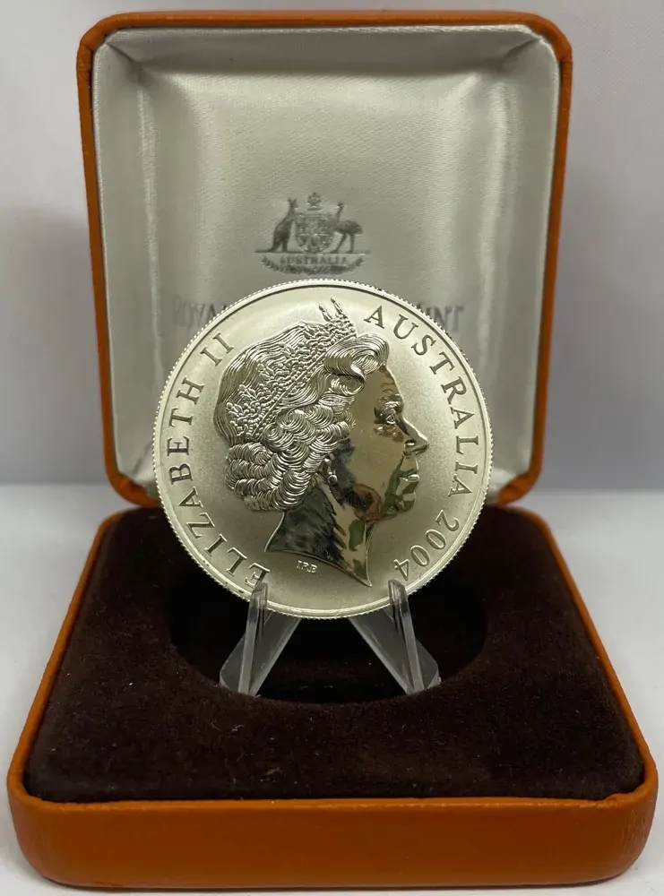 2004 1 Dollar Silver Kangaroo Uncirculated Coin In Box