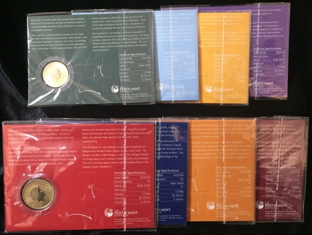 2009 One Dollar Unc 8 Coin Set Celebrate Australia