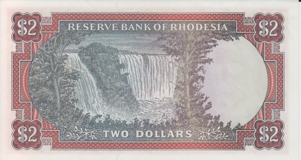 Rhodesia 1977 2 Dollars Rhodes Watermark Pick#31B Uncirculated product image