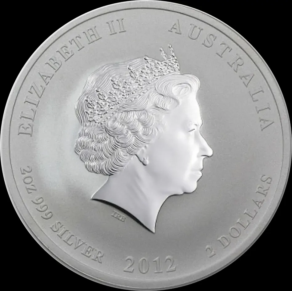 2012 Silver Lunar 2 Ounce Uncirculated Coin Dragon Series II