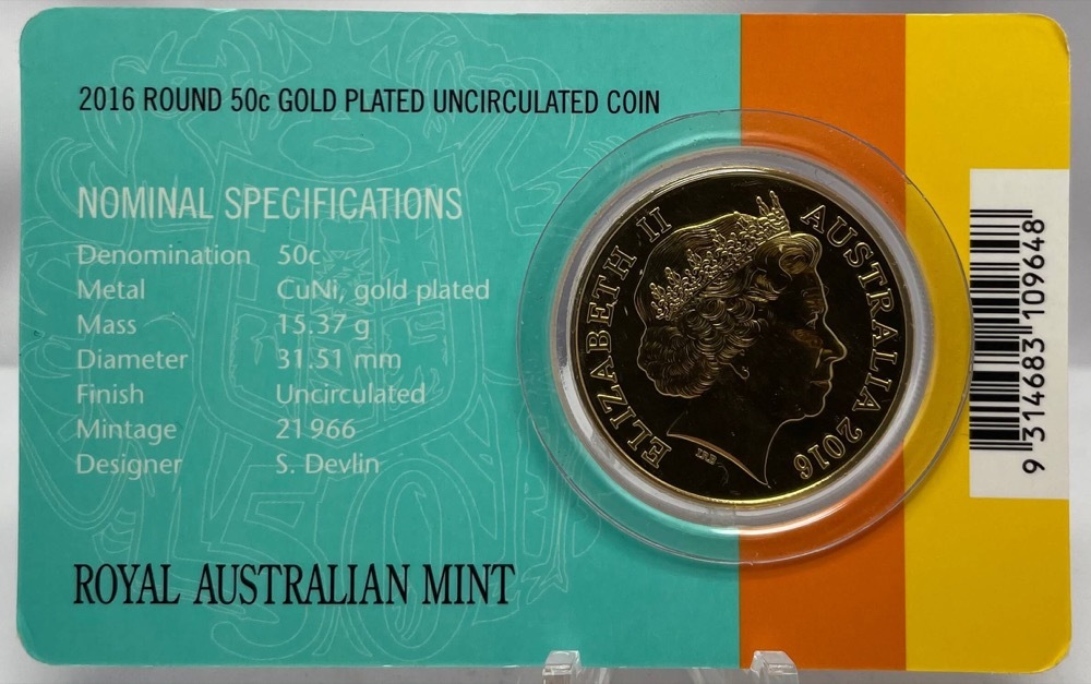 2016 Gold Plated 50 Cent in Presentation Card