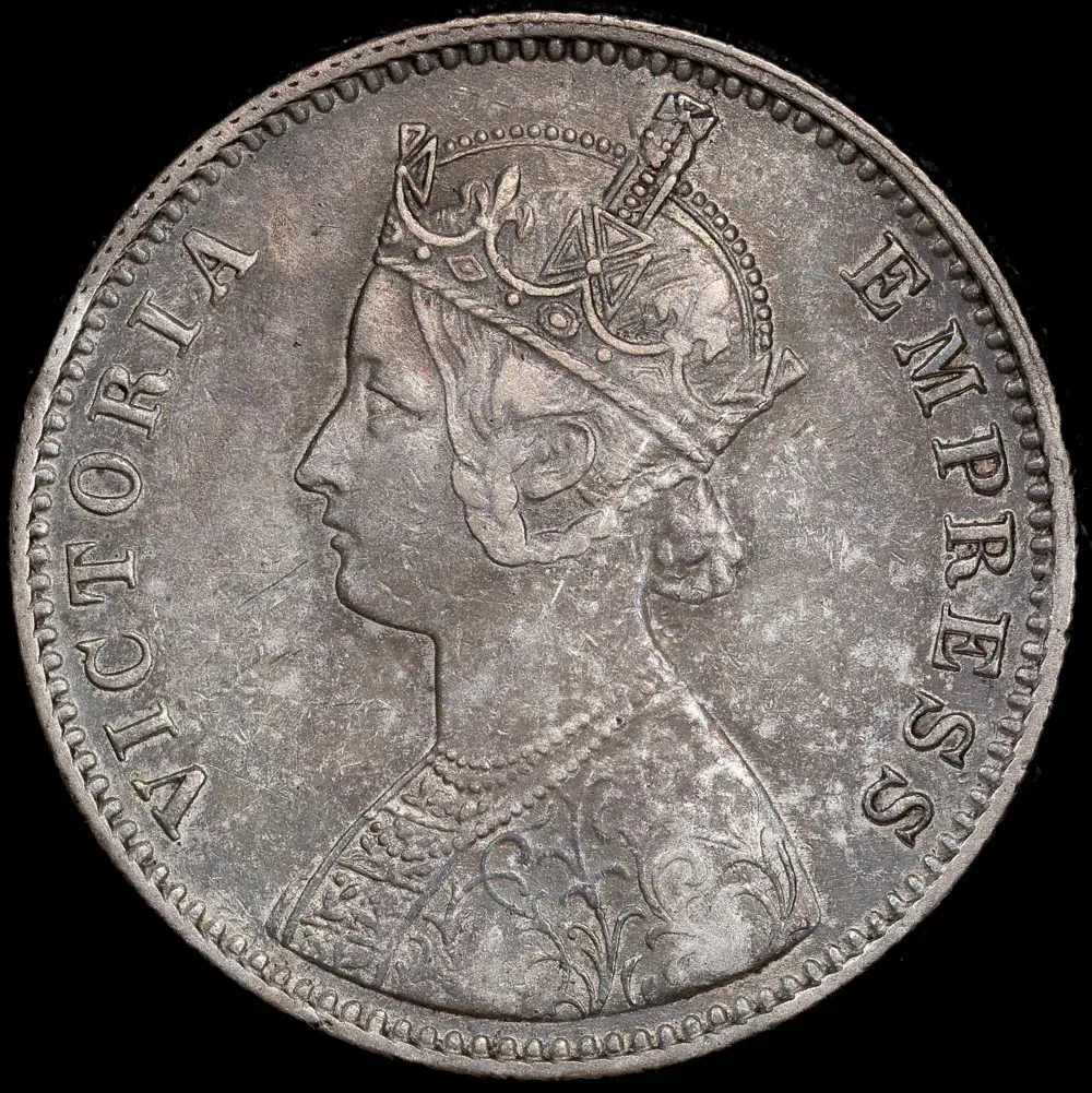 India (British) 1901-B Silver Rupee Prid# 140 good EF product image