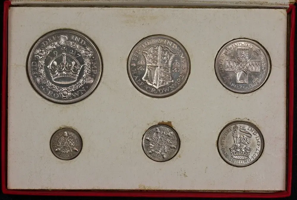 1927 Silver Proof Set George V S#PS14 FDC Inc 3rd Type 2/6