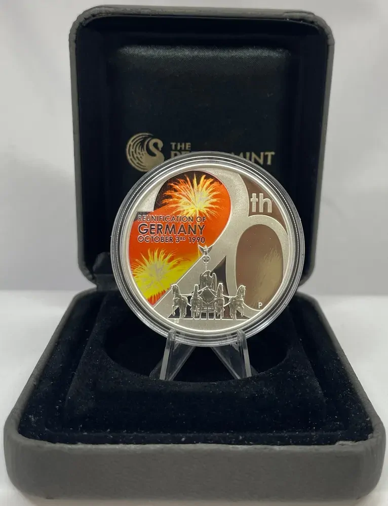 Tuvalu 2010 Silver 1 Ounce Proof  Reunification of Germany product image