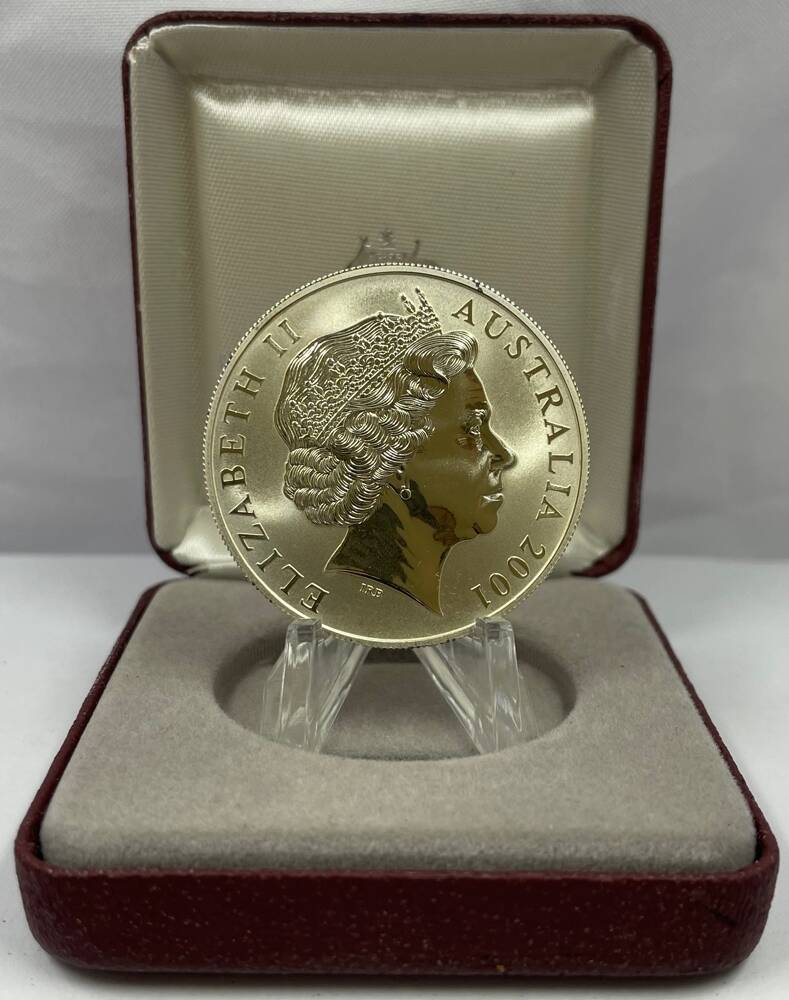 2001 One Dollar Silver Kangaroo Unc Coin In Box Aboriginal Dreaming product image