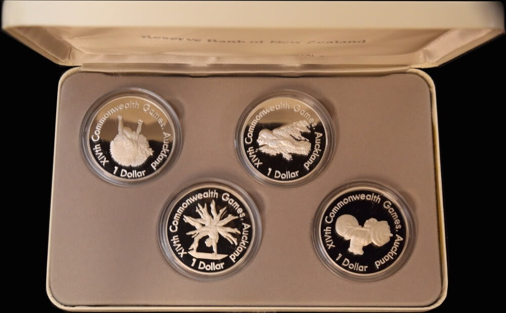 New Zealand 1989 Silver 4 Coin Proof Set Commonwealth Games product image
