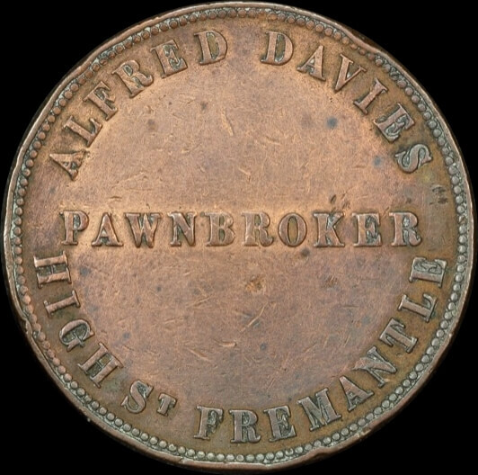 1865 Alfred Davies Copper Penny Token Very Fine
