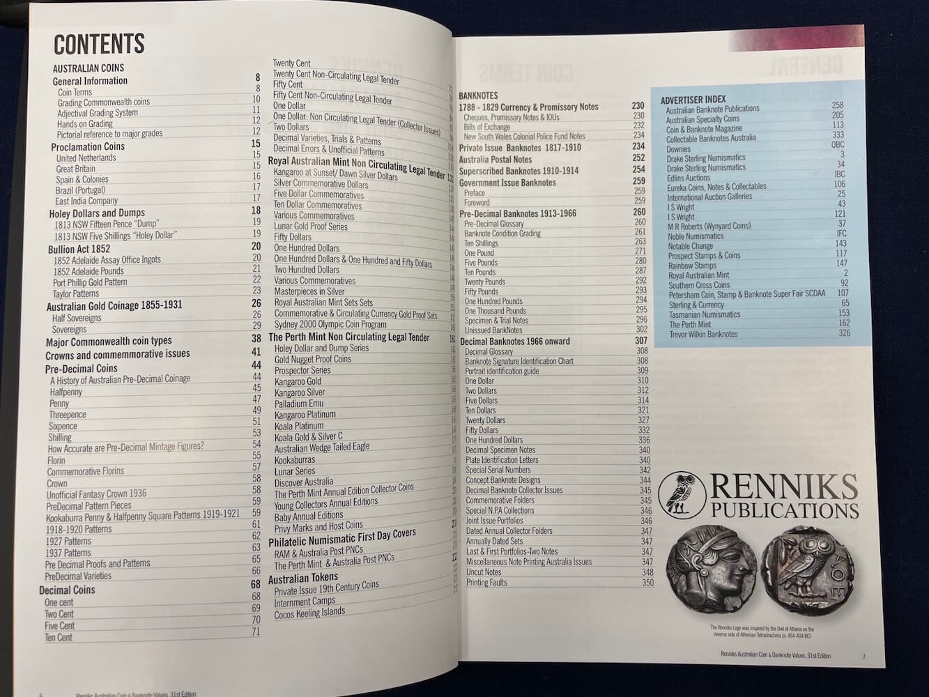 Renniks Australian Coin & Banknote Values 31st Edition Book