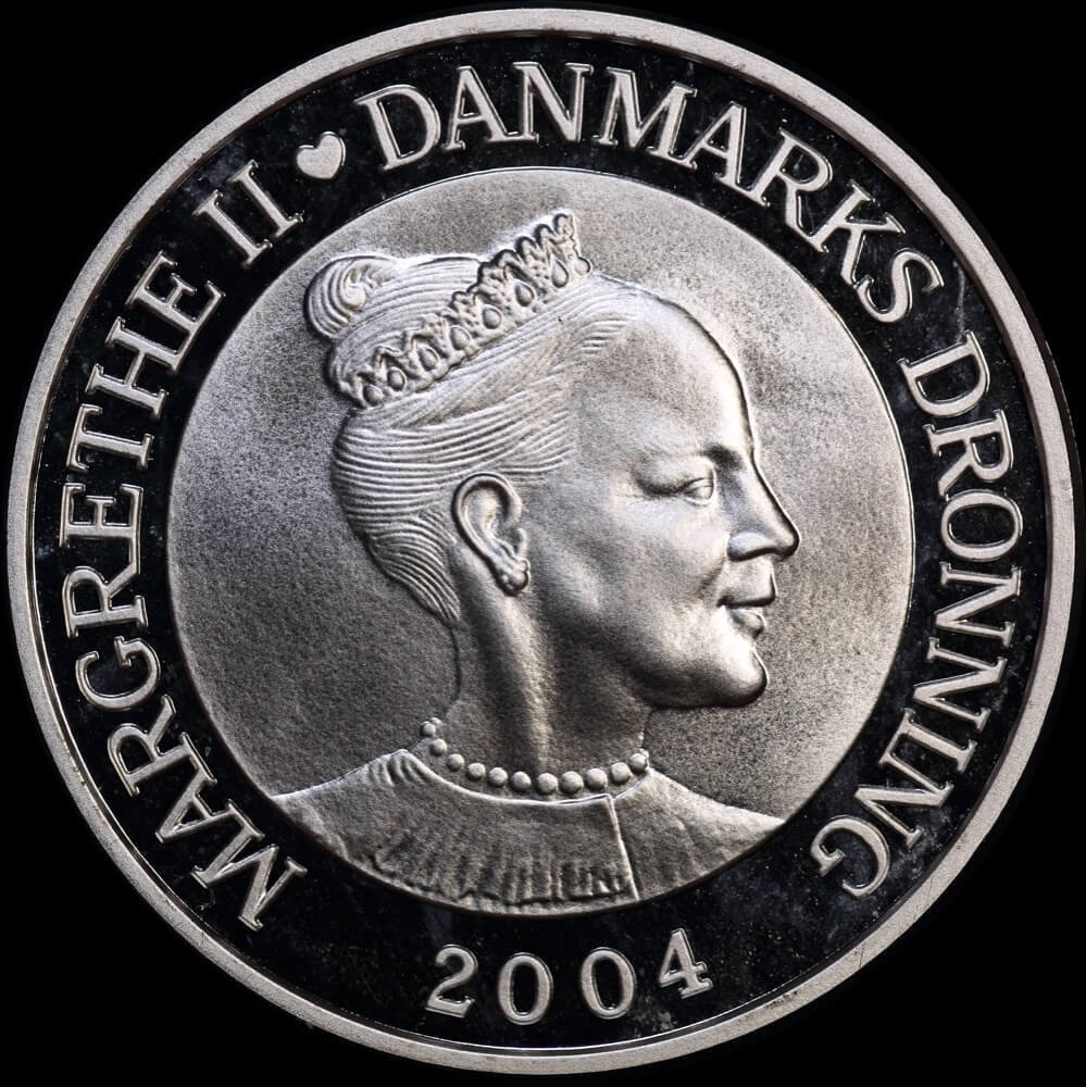 Denmark 2004 Silver 200 Kroner KM#895 Wedding of Frederik and Mary product image