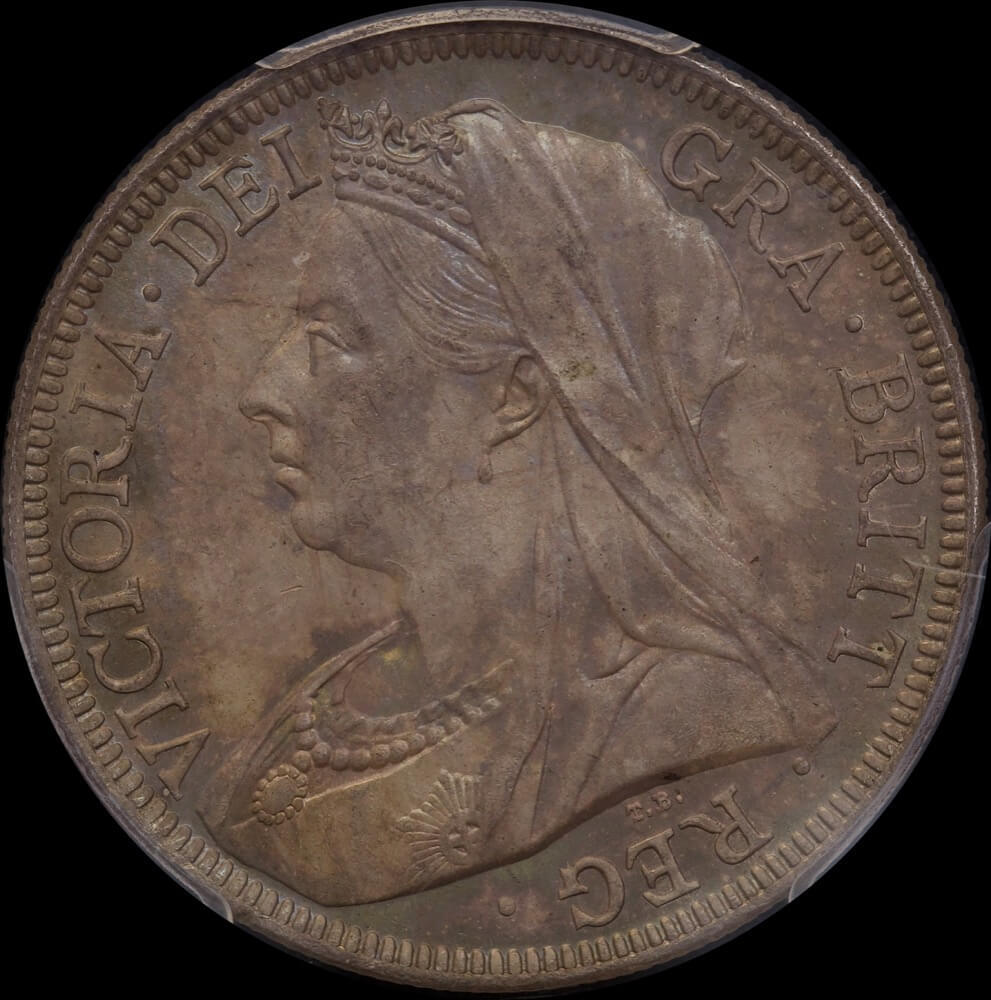 1901 Silver Half Crown Victoria S#3938 PCGS MS63 product image