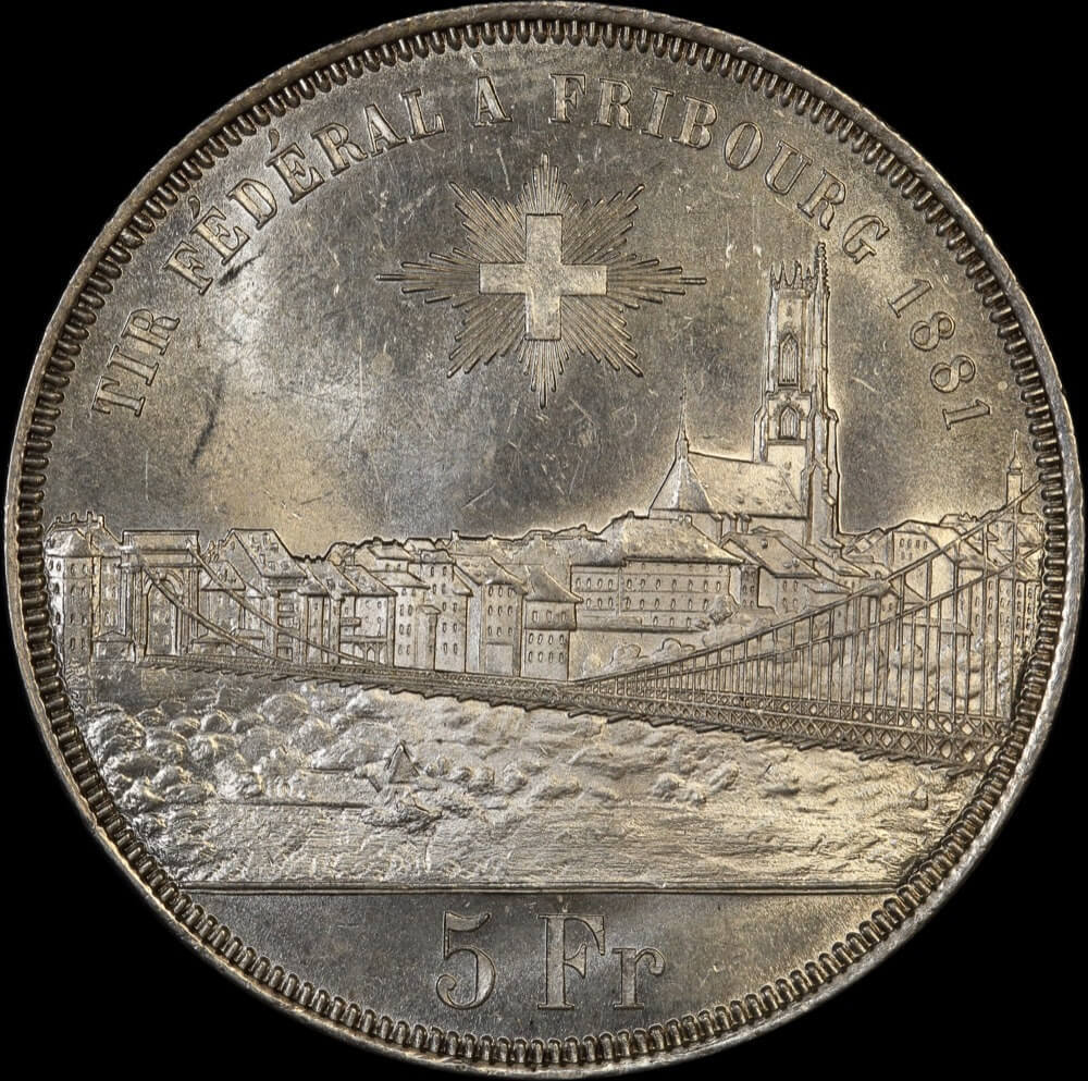 Switzerland 1881 Silver Thaler KM#X.S15 PCGS MS62 product image