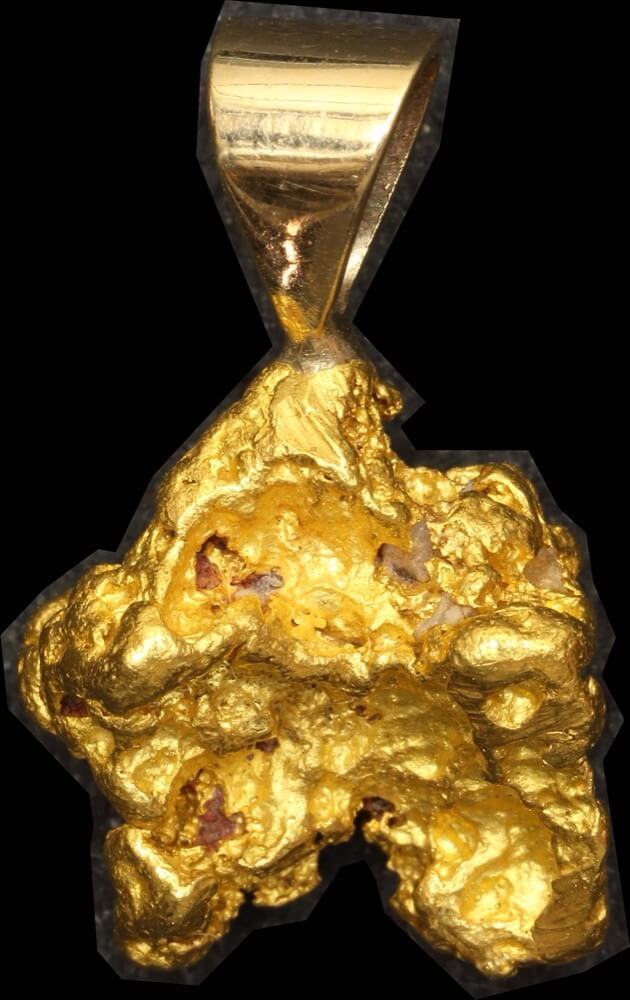 Natural Gold Nugget on 18 Carat Pendant Clasp 6.16 grams