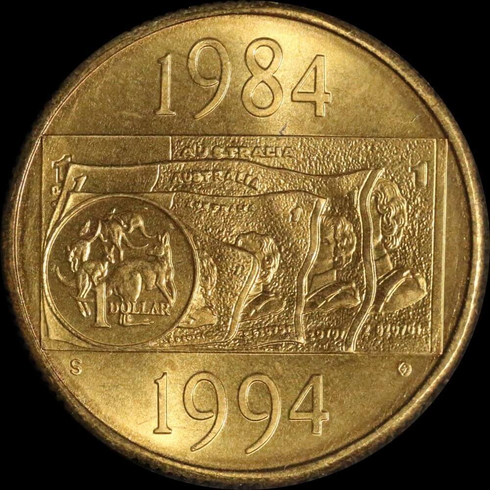 1994 1 Dollar Set of 3 Mintmark Coins Decade of the Dollar 