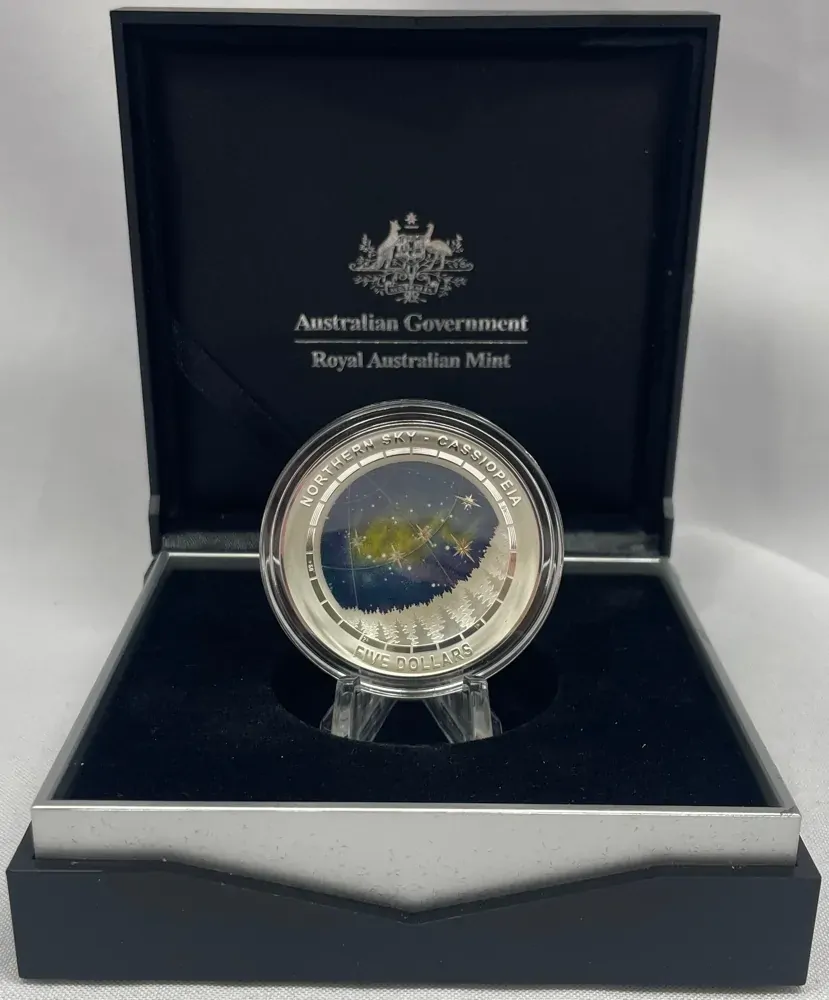 2016 Silver 5 Dollar Proof Northern Skies - Cassiopeia