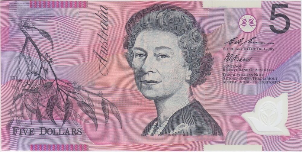 1996 $5 Note Fraser/Evans EA96 Last Prefix R217bL Uncirculated