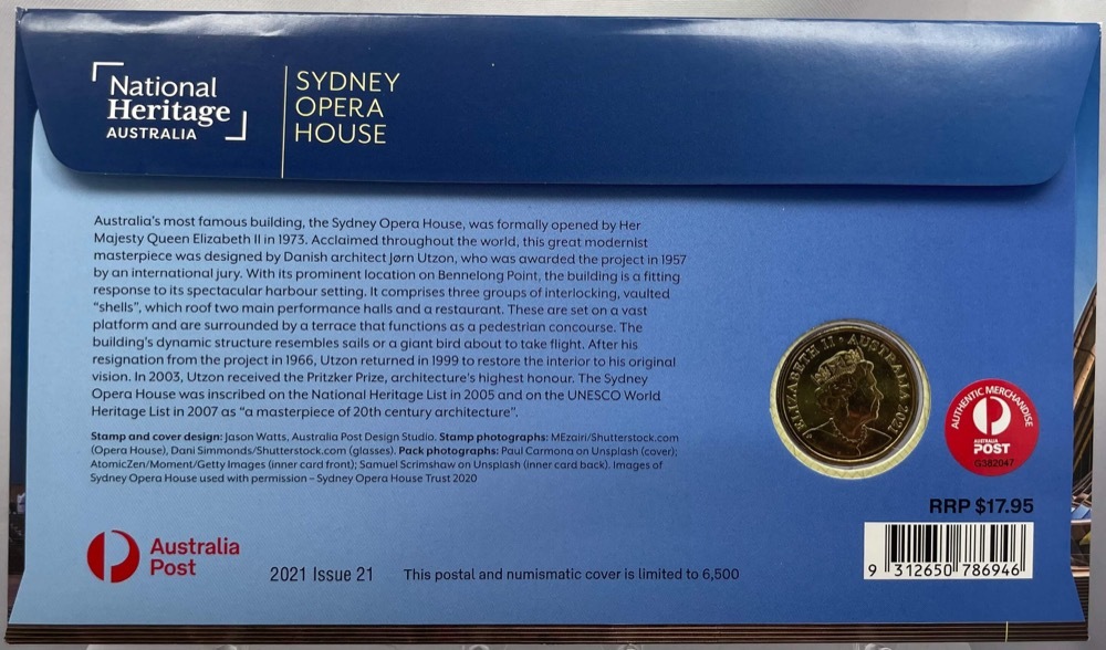 2021 1 Dollar PNC National Heritage Sydney Opera House product image