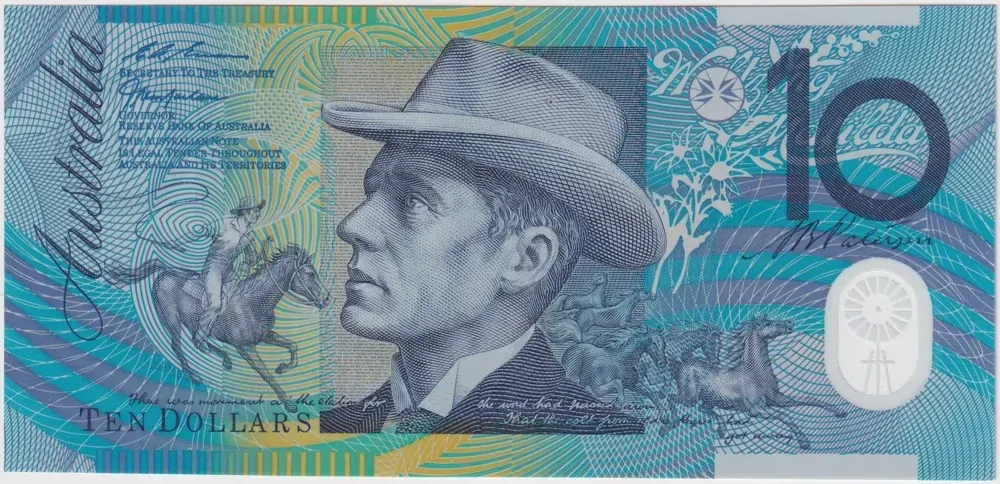 1998 $10 Note Macfarlane/Evans GL98 Last Prefix R318cL Uncirculated