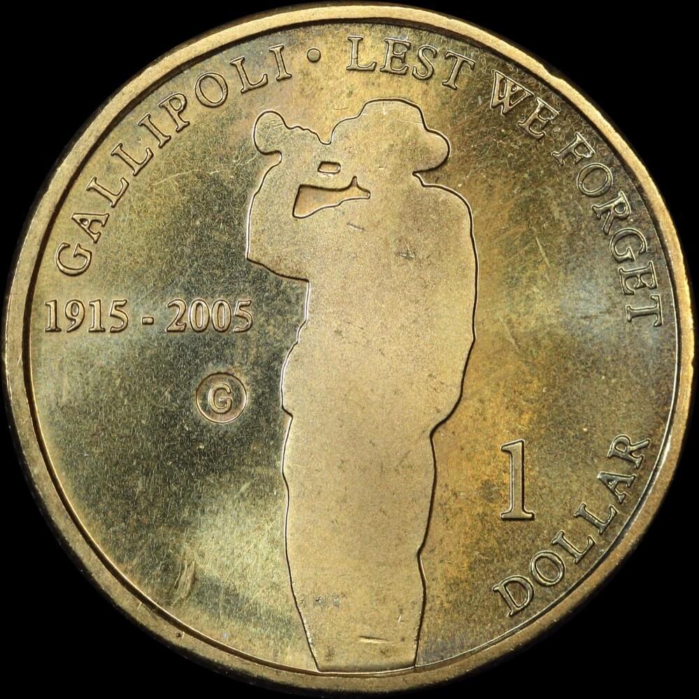 2005 1 Dollar Set of 5 Mintmark Coins Gallipoli 