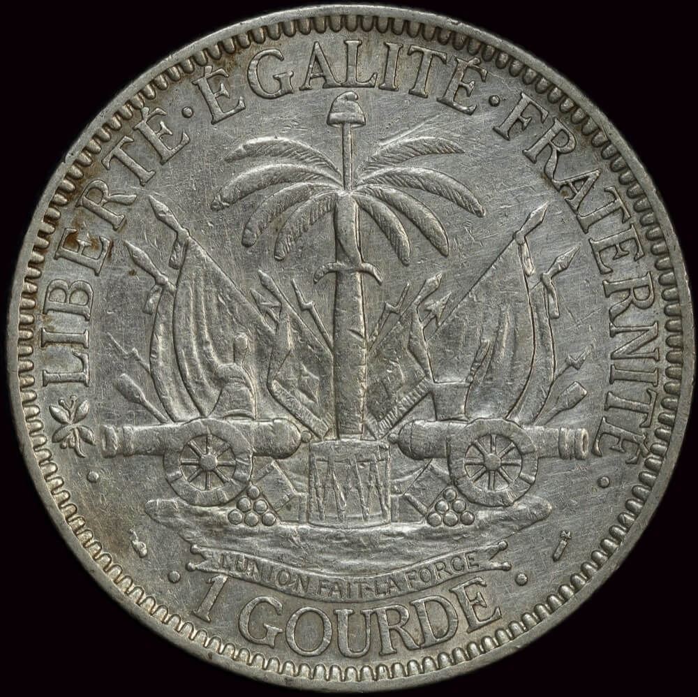 Haiti 1881 Silver Gourde KM# 46 good VF product image