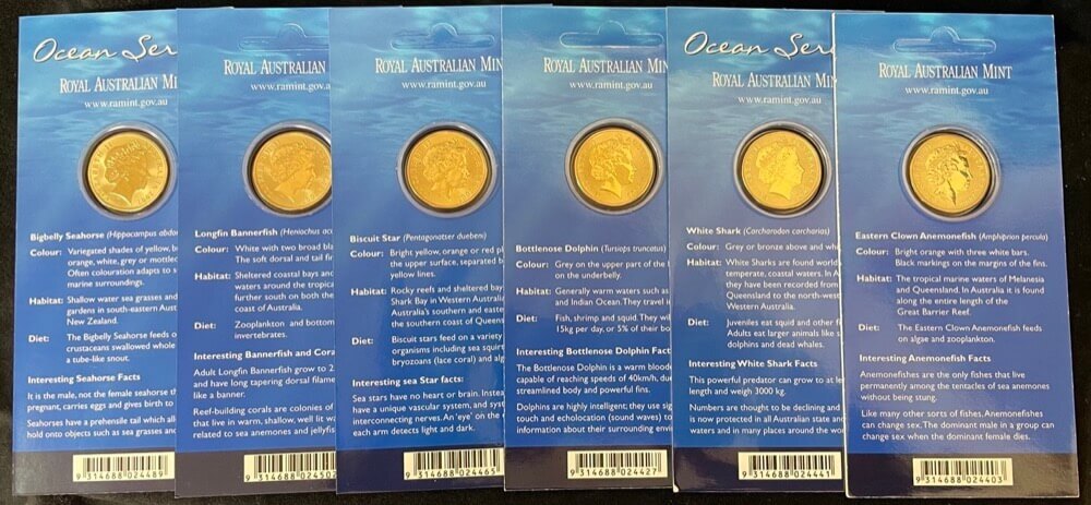 2007 1 Dollar Set of 6 Uncirculated Coins Ocean Series product image