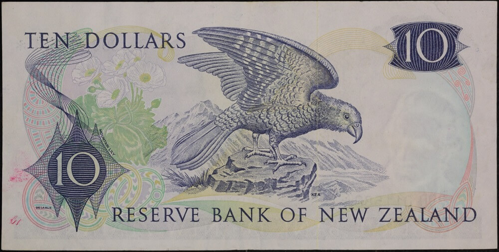 New Zealand 1977 10 Dollar Star Replacement Note P# 166d EF product image