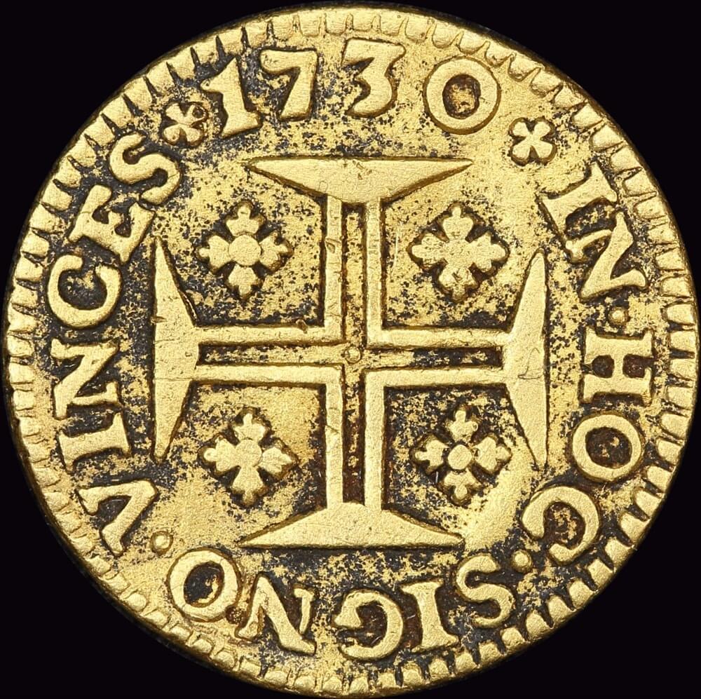 Portugal 1730 Gold 400 Reis KM# 201 about VF product image