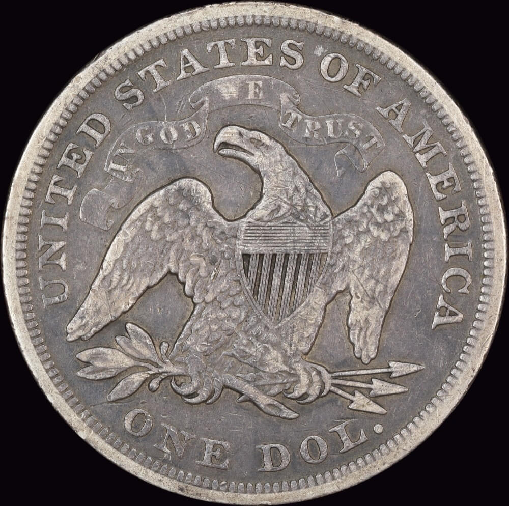 United States 1872 Silver Seated Dollar  good Fine product image